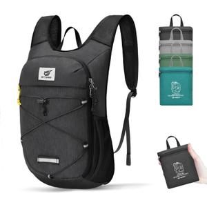 SKYSPER Foldable Hiking Backpack - 10L/15L Small Lightweight Daypack Breathable Travel Backpacks (Black)