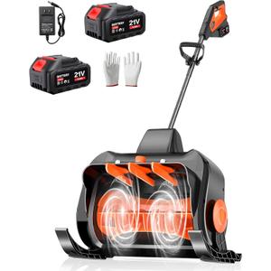 16" Cordless Snow Shovel, 3000mAh Battery Snow Blower, Lightweight Power Snow Thrower for Driveways & Sidewalks, Winter Snow Removal with Charger & 2 * 21V Batteries