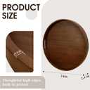 MAONAME Extra Large Ottoman Tray, 24" Round Black Walnut Wood Serving Tray