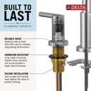 Delta Faucet Nicoli Widespread Bathroom Faucet Brushed Nickel, Bathroom Faucet 3 Hole, Bathroom Sink Faucet, Drain Assembly, Stainless 35849LF-SS