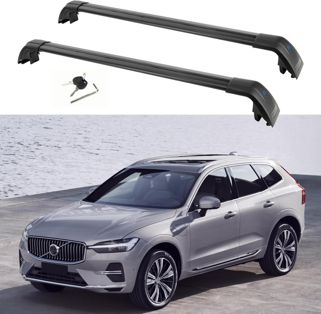 Psler Heavy Duty Roof Racks Cross Bars Compitable with Volvo XC60 2018 2019 2020 2021 2022 2023 2024 2025 with Metal Anti-Theft Lock, Aluminum Roof Rails Crossbars Anti-Theft Non-Corrosion