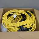 LEDIARY 100FT Construction String Lights, 10 Bulbs 100W 10500LM String Work Lights with 10 Medium Base Sockets, Linkable Jobsite Lights, Weatherproof Temporary Lighting Indoor&Outdoor