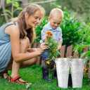 3 pcs 10inch Small Galvanized Flower Bucket,Small Metal Vases for Flowers,Metal Vase,Galvanized Buckets for Party,Rustic Flower Vase,Rustic Vases for Home Dcor (Silver, 10inch Height)