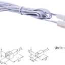 Flexible Extendable Cables for AIBOO LED Under Cabinet Lighting Kit White Cord 60 inch Extension Cords (2-pin White Cords, 4 Packs)