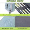 2 x Della Gao Pencil Case Large Capacity Pencil Pouch for Adults (Light Blue)