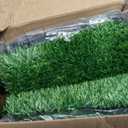 TURSTIN 18 Pieces Artificial Grass Mat 12 x 12 Inch Synthetic Grass Square Mats Indoor Outdoor Patio Flooring Fake Turf Patch Tiles Realistic Grass Rug for DIY Crafts Miniature Garden, Spring Grass