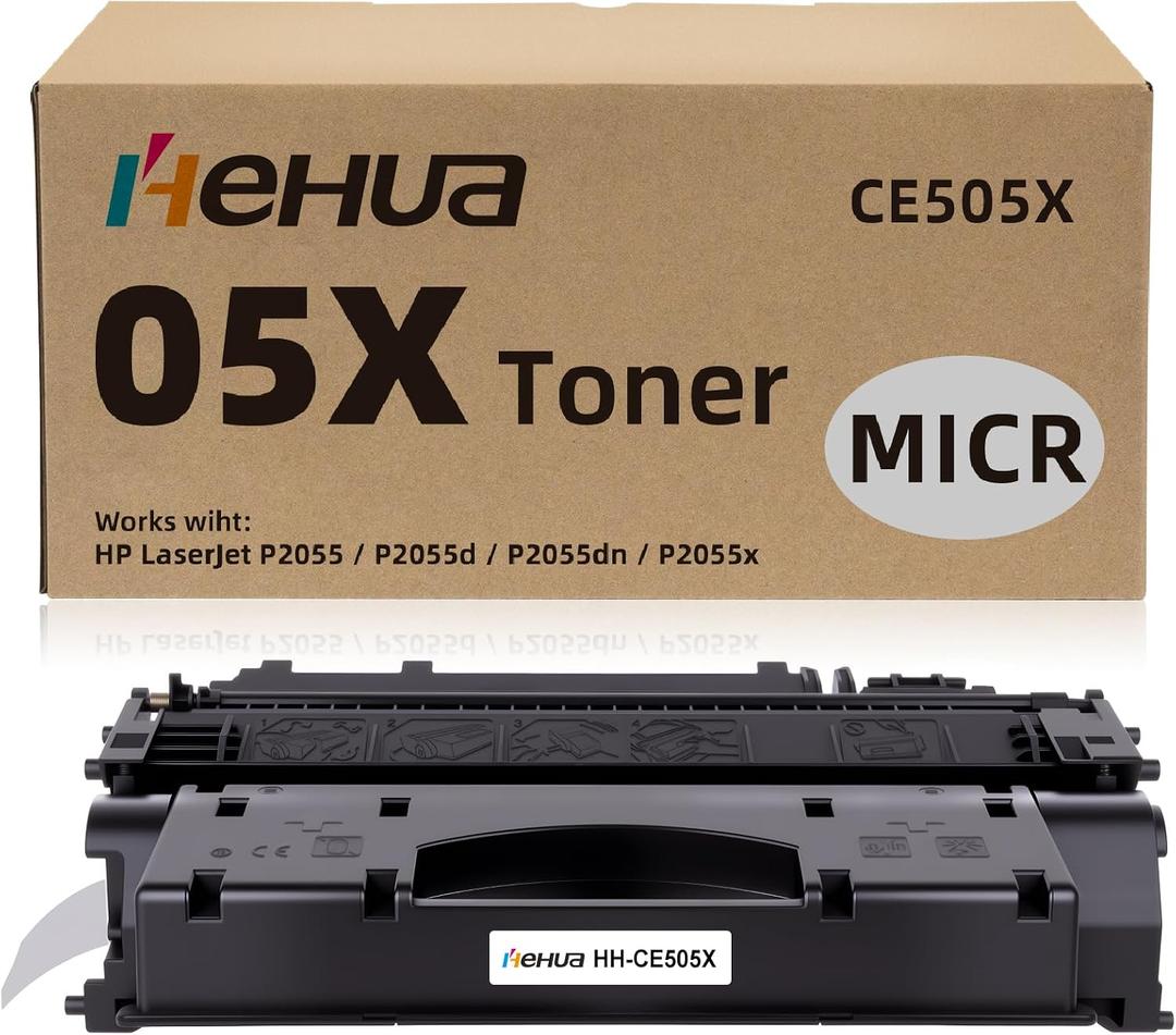 hehua 05X MICR Toner Cartridge Replacement for HP 05X CE505X 05A | Compatible with HP LaserJet P2055 P2055d P2055dn P2055x Printers | High Page Yield (1-Pack)