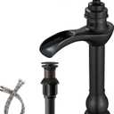BWE Vessel Sink Faucet Oil Rubbed Bronze Bathroom Faucet with Pop Up Drain Assembly and Supply Hose Single-Handle Single Hole Tall Bathroom Faucet Vanity Lavatory Mixer Tap Tall Body
