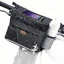 Bike Basket front Bag, Bicycle Insulated Handlebar Bag with Touch Screen Phone Holder Frame Tube Bag 5L Storage Bag Keep Cooling with Mesh Pockets for Riding Picnic Camping (Black)
