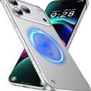 Magnetic Ultra Thin Frosted Designed for iPhone 17 Pro Frameless Case 6.3 inch [Compatible with MagSafe] Slim Minimalist Lightweight Matte Hard Cover Protective Borderless Case- Silvery