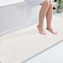 OLANLY Bathroom Rugs 70x24, Extra Soft Absorbent Chenille Bath Rugs, Rubber Backing Quick Dry, Machine Washable Bath Mats for Bathroom Floor, Tub and Shower, Home Decor Accessories, Ivory