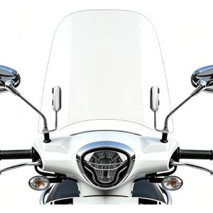 Mokuo Univeral Motorcycle Windscreen 17.2" x 16.5" Large Size Wind Splitter Wind Deflector Windshields Fit for Honda PCX150 Yamaha Zuma Scooter Chinese Mopeds