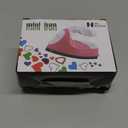 Honoson Mini Craft Iron Mini Heat Press Small Iron 3.93 x 2.36 x 2.76 in Portable Handy Tiny Flatiron with Charging Base Accessory for Fuse Bead Patch DIY Heat Transfer Vinyl(Pink)