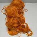 ANOGOL Hair Cap + 32 in/80 cm Orange Long Wavy Cosplay Wig for Women Orange Cosplay Wig with Bangs for Costume Halloween Party Long Ginger Wavy Wigs with Bangs