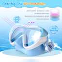 Kids Swim Mask 180 Snorkel Diving Mask, Anti-Fog Child Swim Goggles with Nose Cover No-Leak Swimming Goggles Anti-Shattered Lens for Youth 4-15