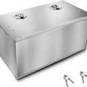 Truck bed toolbox, made of stainless steel, suitable for pickup trucks, RVs, and trailers. A box-type storage organizer with lock and key (36x18x18 inches)