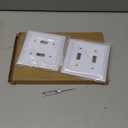 Pure White Decorative Outlet Covers Wall Plates, Bamboo Fiber Light Switch Covers, Natural Material Electric Receptacle Switch Plate Outlet Cover of various styles (2 Gang Toggle 2 Pack)