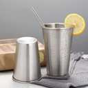 8 Pack 24oz Stainless Steel Pint Cup,Healthy Unbreakable and Stackable,Metal Drinking Glasses