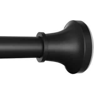 STARLATTA Adjustable Shower Curtain Rod 31-80 Inch, Never Rust Stainless Steel Black Tension Rod, 1" Heavy Duty No-Drill for Bathroom, Kitchen & Closet