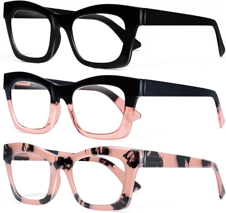 CCVOO 1.5 Reading Glasses for Women, Stylish Eyeglasses, Blue Light Readers for Women, Computer Eye Glasses, Cheaters