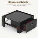 SKM Washer and Dryer Pedestal with Solid Top and Drawer, 28x28x14 in, Black