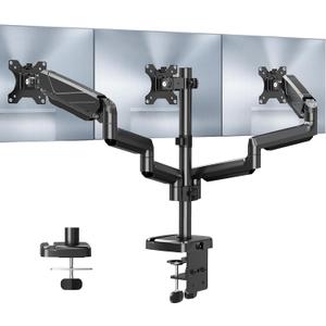 MOUNT PRO Triple Monitor Mount, 3 Monitor Desk Arm fits Three Max 27" LCD Computer Screens, up to 17.6lbs Each, Premium Gas Spring Display Stand with Tilt Swivel Rotation, Vesa Mount 75x75,100x100