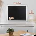 Loddie Doddie Magnetic Chalkboard - 18 x 22 in, White Frame, Wall Mount - Stain-Resistant Easy-Erase Magnetic Board - Photo & Note Display Magnet Board - Creative Fun Chalkboard for Kids