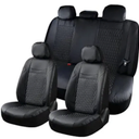 Coverado Car Seat Covers Full Set, 11 Pieces Universal Seat Covers for Cars, PVC Car Seat Cushions Front Seats and Back, Car Seat Protectors, Black Seat Covers Carseat Cover Fit for Most Cars