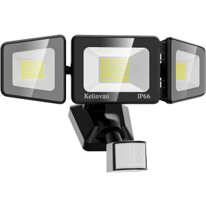 120W LED Flood Lights Outdoor with Motion Sensor, 12000LM 4500K Daylight, IP66 Waterproof Dusk to Dawn Outdoor Security Lights for Garage, Yard, Outside