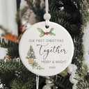 Our First Christmas Together Ornament 2025, 1st Year Xmas Keepsake, Relationship Ornament to Boyfriend, Gift for Newlywed Couples