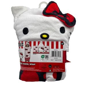Sanrio Hello Kitty Bath Hooded Towel Wrap 24” x 50” NWT HH535L 3+ Bath Time