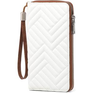 GOIACII Womens Wallet RFID Blocking Leather Large Capacity Long Purse Card Clutch Wristlet
