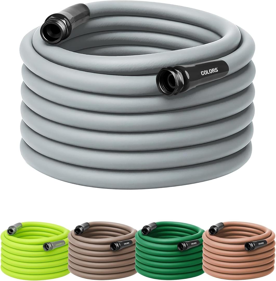 Flexzilla Colors Garden Hose 5/8 in. x 75 ft., Lightweight All-Weather Water Hose, Durable and Flexible, Leak-Free Connections, Slate Gray