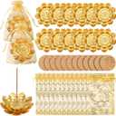 36 Pack Lotus Incense Holder, Incense Stick Holder Gold Three-Layer Design with Organza Bags & Heat Insulation Pad, Incense Burner Ash Catcher for Home Yoga SPA Fragrance Decor Bedroom