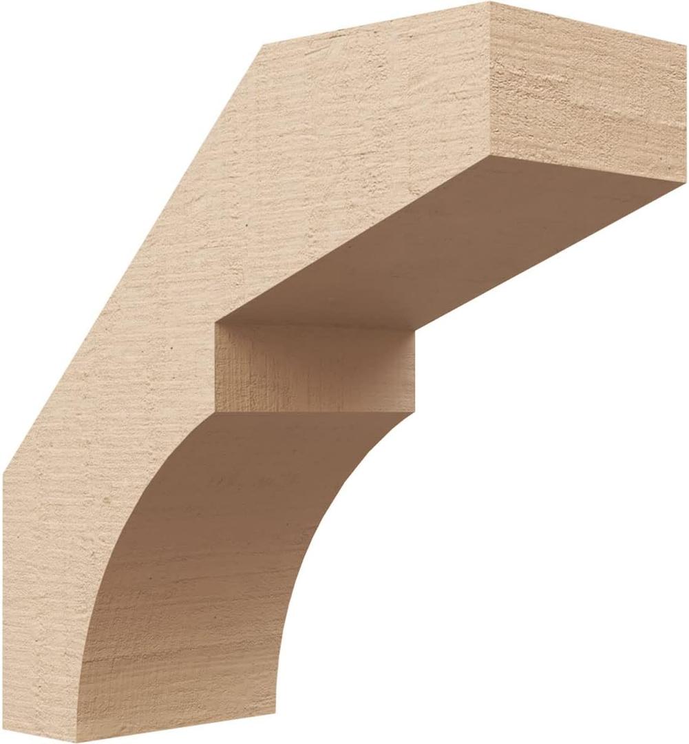Timberthane Rough Cedar Faux Wood Monterey Knee Brace, 5"W x 12"D x 12"H, Primed Tan