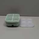 LCHLZZ 4 Pack Snack Box Containers, 4 Compartment Reusable Snack Containers with Lids, Microwave Dishwasher Safe, Divided Food Storage Lunchable Container for Work Travel (Green)