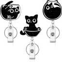 Cat Badge Reel Nurse Badge Holder with Alligator Clip Nurse Badge Reels Retractable Nursing Badge Reels for Nurses, Doctors, Teachers, Office Worker (Cute Cat)