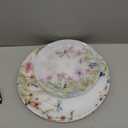 bUCLA 24-Piece Floral Plastic Plates - Cosmos Print Disposable - Include 12 Each (10.25 inch Dinner & 7.5 inch Dessert) Plates for Catering, Party, Spring Gatherings