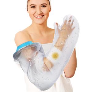 Asunby Cast Covers for Shower Arm Adult Waterproof,Reusable Full Cast Protector for Bandage,Hand,Wrist,Elbow,Soft Comfortable Showering Sleeve Bag to Keep Wounds Dry,After Surgery Gifts(Extra Long)