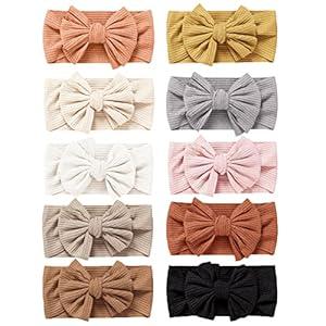 Niceye Baby Girls Headbands with Bows Handmade Hair Accessories Stretchy Hairbands for Newborn Infant Toddler