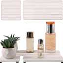 Set of 4 Bathroom Vanity Tray, Quick-Dry Diatomite Kitchen Tray with Non-Slip Pads | Water Absorbing Stone Used for Soap, Sponges, Cosmetics | Eco-Friendly Bath Sink Organizer (White)