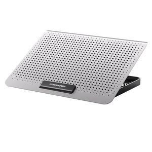 ICE COOREL Aluminum Laptop Cooling Pad, Laptop Cooler Stand with 7 Height Adjustable, Laptop Fan Cooling Pad for Laptop 12-15.6 Inch, Notebook Cooler Pad with Two USB Port (Silver)