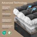 Dual-Layer 4" Mattress Topper with 20" Deep Pocket - King Size | 2 Memory Foam + 2 Viscose Made from Bamboo Pad, Double Comfort & Back Support, Removable Machine-Washable Cover, Dark Gray