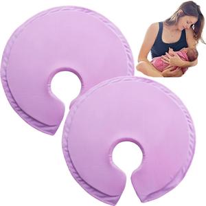 2 x Soft Gel Breast Therapy Pads for Breastfeeding & Pumping, Breast Cooling Pad, Nursing Pain, Mastitis Pain Relief (Purple)