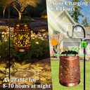 KY&BOSAM Solar Hummingbird Lanterns Outdoor Waterproof, Metal Openwork LED Hanging Solar Lights Outside Decorative for Yard Patio Backyard Deck Porch Garden Decor Birthday Gifts for Women Mom Grandma