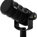RDE PodMic USB Versatile Dynamic Broadcast Microphone With XLR and USB Connectivity for Podcasting, Streaming, Gaming, Music-Making and Content Creation (Black)