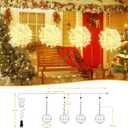 Baung Christmas String Lights Outdoors,4 Pack 11.81" Sphere Lights,Ball Tree Garden Globe Lights for Home, Party, Christmas, Porch Patio,Wedding, Garden,Tree Decoration with Plug