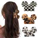 3Pcs Mouse Head Hair Claw Clips, BENOSPACE Acrylic Lady Bear Hair Clips for Thin Medium Curly Hair Mouse Ears Non-slip Hair Catch Barrette Strong Hold Jaw Clamp Women Fashion Hair Styling Accessories