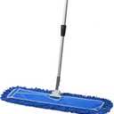 24 Inch Blue Commercial Dust Mop & Floor Sweeper with Extendable Handle Mop for Hardwood, Tile, and Concrete Floor Cleaning