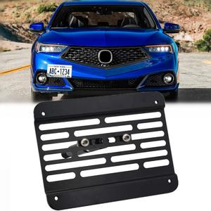 Front Bumper Tow Hook License Plate Mount Relocator Bracket fit for Acura TLX 2015-2020 for Honda FIT 2015-2018 Stainless Steel No Drill Holder
